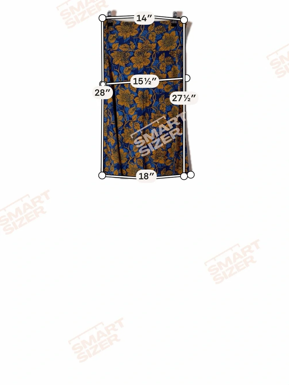 LuLaRoe Blue and Mustard Floral Midi Skirt